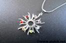 Chakra Burning Sun cut stone with chain pendant